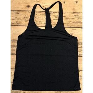 Lorna Jane Women’s Black Sheer Racerback Tank Geometric Printed Size M NWOT